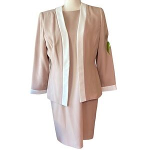 Vintage Brownstone 80s dress with jacket suit color camel size 8 EUC